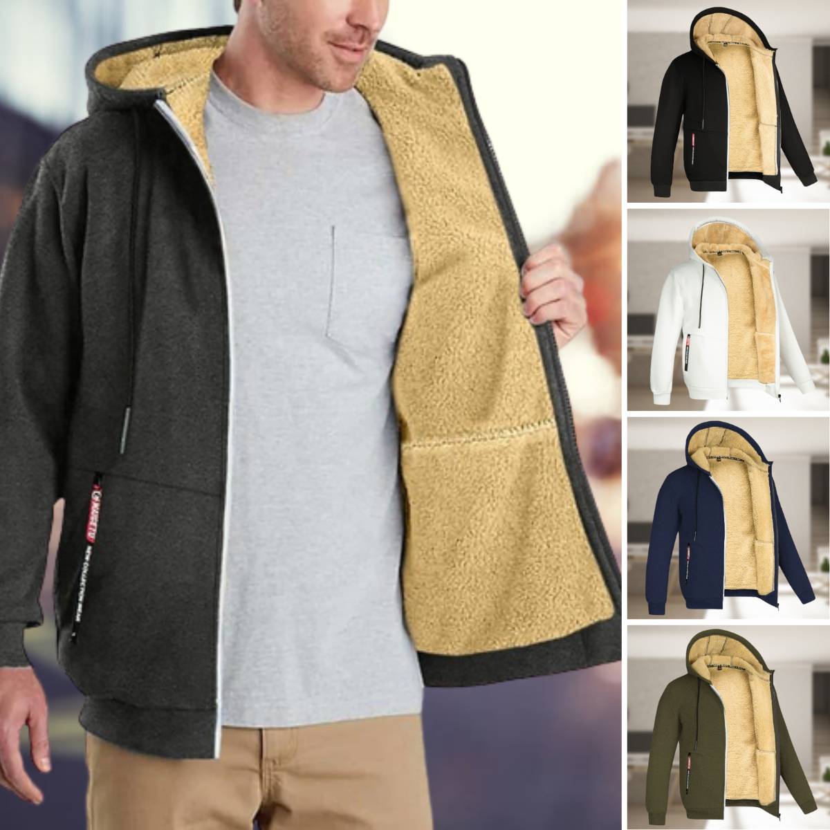 Hooded jas voor mannen zwart klassiek design - StudioMarella