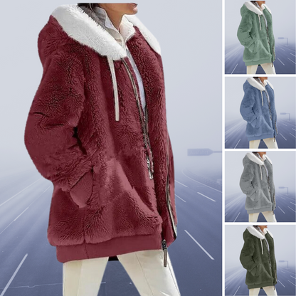 Leren Jas | Warme Pile Jas voor Vrouw