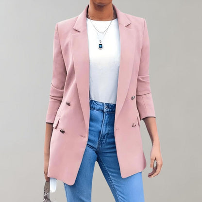 Dames Leren Jasje Elegante Lange Model
