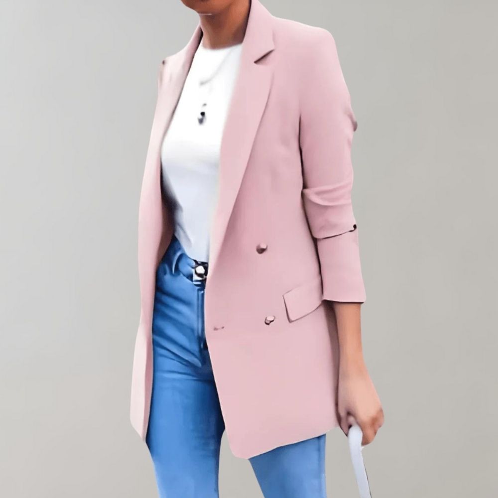 Dames Leren Jasje Elegante Lange Model