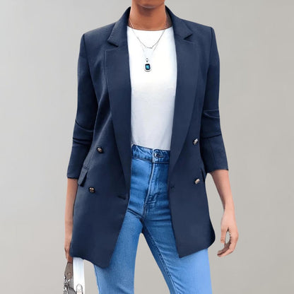 Dames Leren Jasje Elegante Lange Model