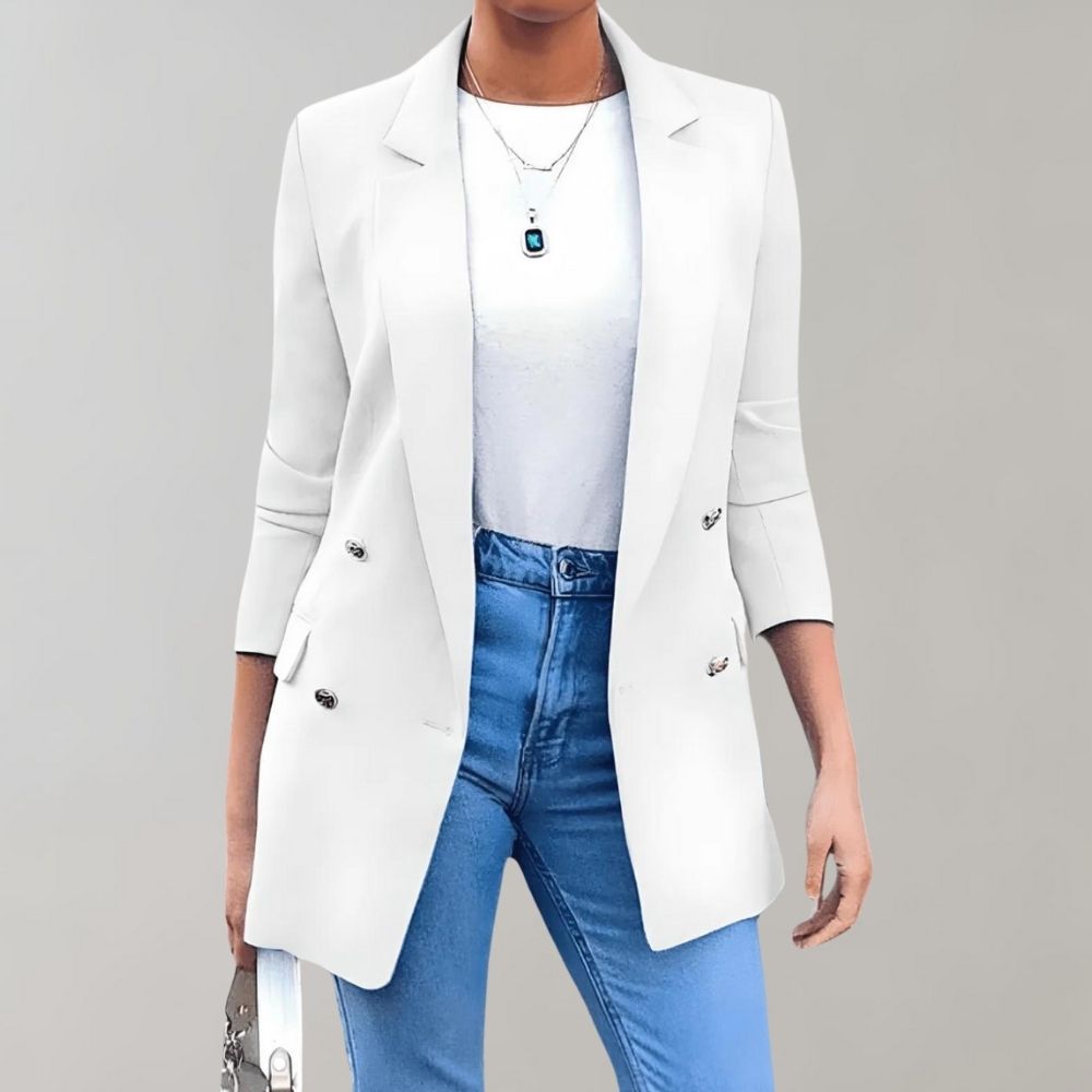 Dames Leren Jasje Elegante Lange Model