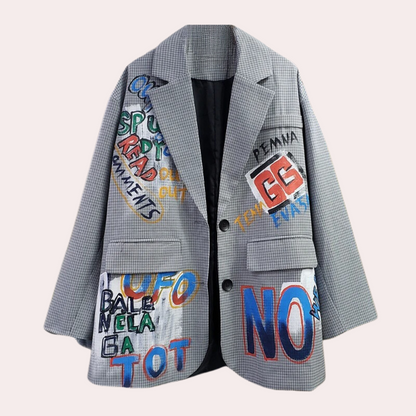 Stijlvolle Blazer Dames met Graffiti Print - StudioMarella