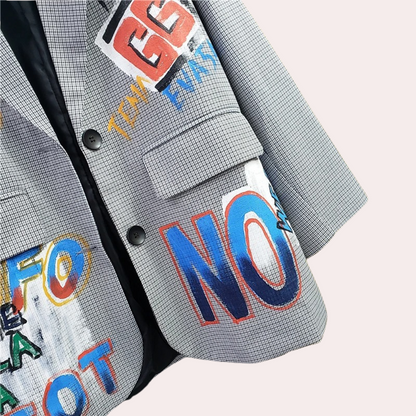 Stijlvolle Blazer Dames met Graffiti Print
