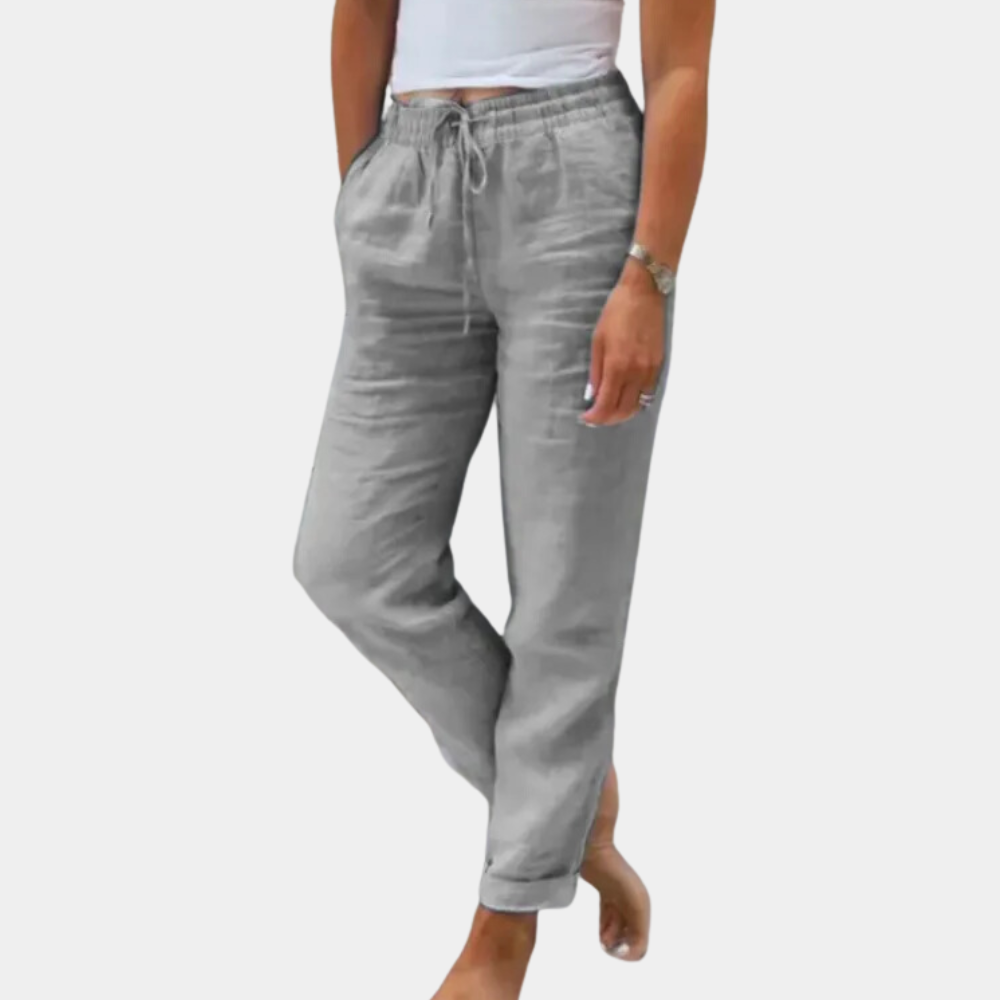 Dames Linnen Broek Zomerse Comfort Broek voor Vrouw