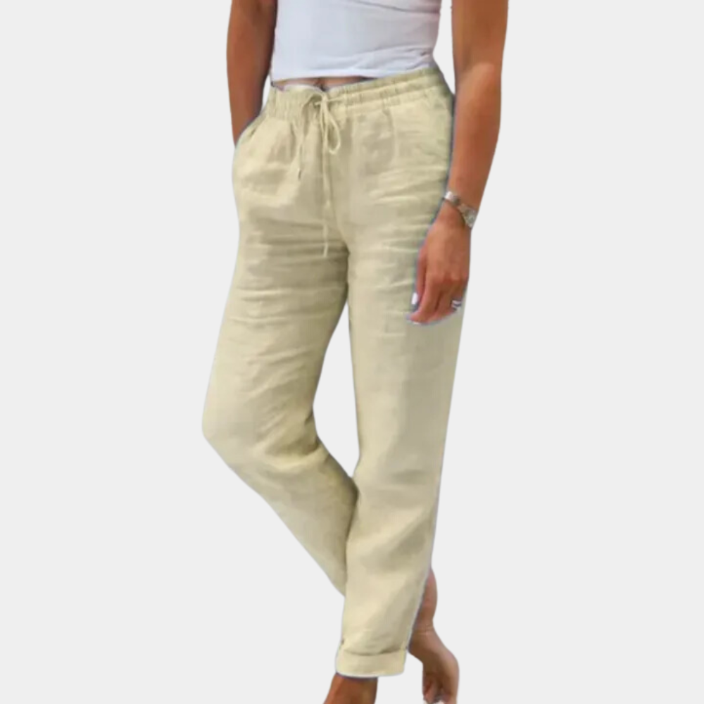 Dames Linnen Broek Zomerse Comfort Broek voor Vrouw