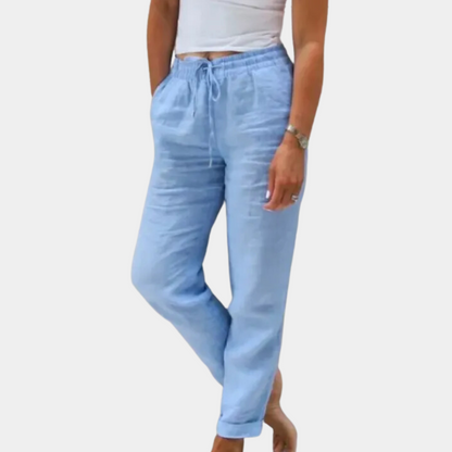 Dames Linnen Broek Zomerse Comfort Broek voor Vrouw - StudioMarella