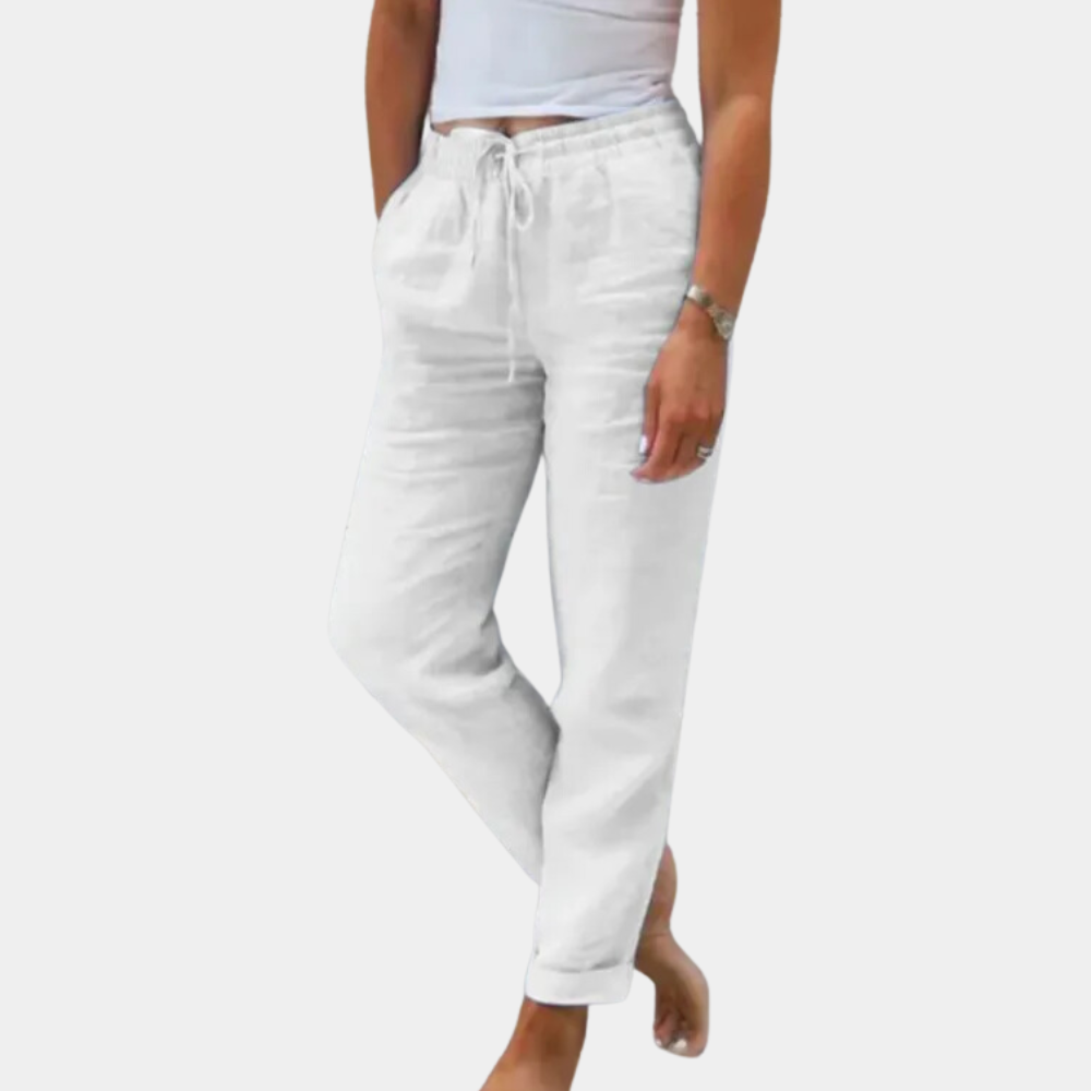 Dames Linnen Broek Zomerse Comfort Broek voor Vrouw