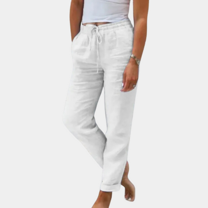 Dames Linnen Broek Zomerse Comfort Broek voor Vrouw