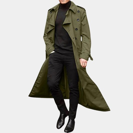 Heren Trenchcoat Dubbelrijig met Riemsluiting Klassiek & Waterdicht - StudioMarella