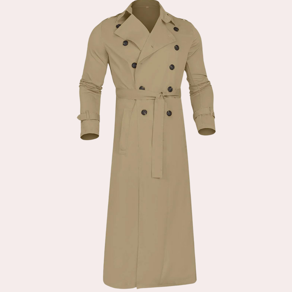 Heren Trenchcoat Dubbelrijig met Riemsluiting Klassiek en Duurzaam