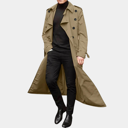 Heren Trenchcoat Dubbelrijig met Riemsluiting Klassiek en Duurzaam