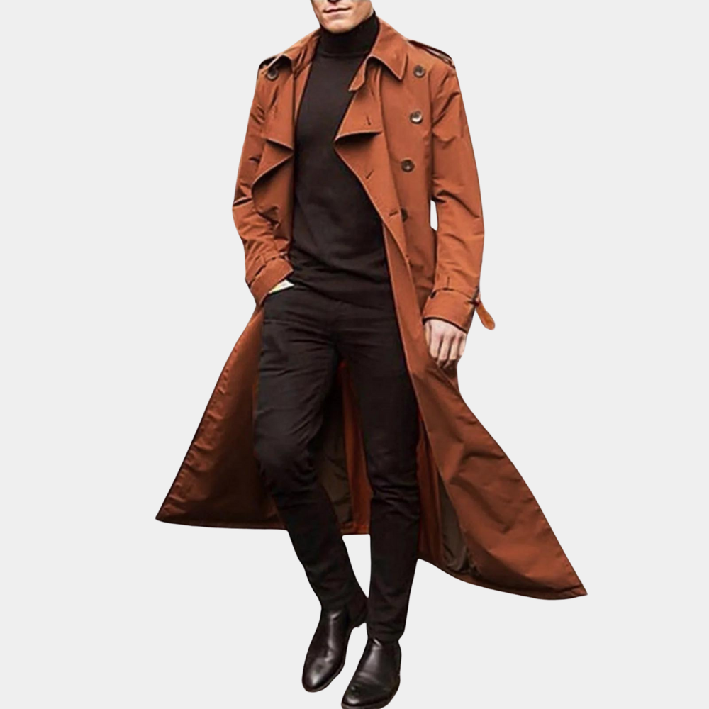Heren Trenchcoat Dubbelrijig met Riemsluiting Klassiek en Duurzaam
