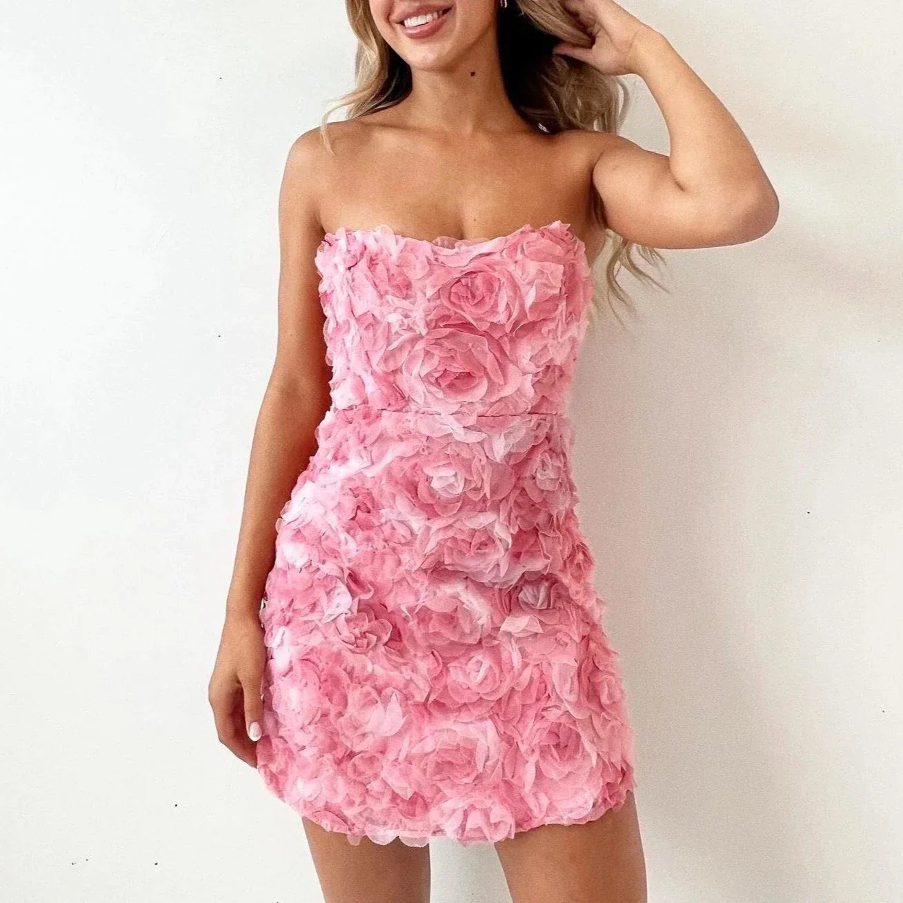 Strapless Jurk Bloemmotief Zomerjurk voor Vrouw