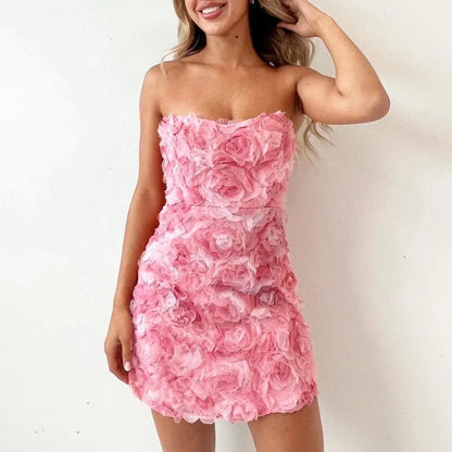 Strapless Jurk Bloemmotief Zomerjurk voor Vrouw