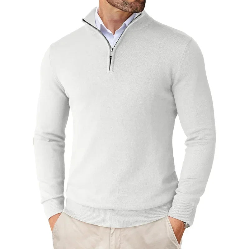 Caitlin Luxe Heren Trui | Zachte Katoenmix met Halve Rits, Casual 1