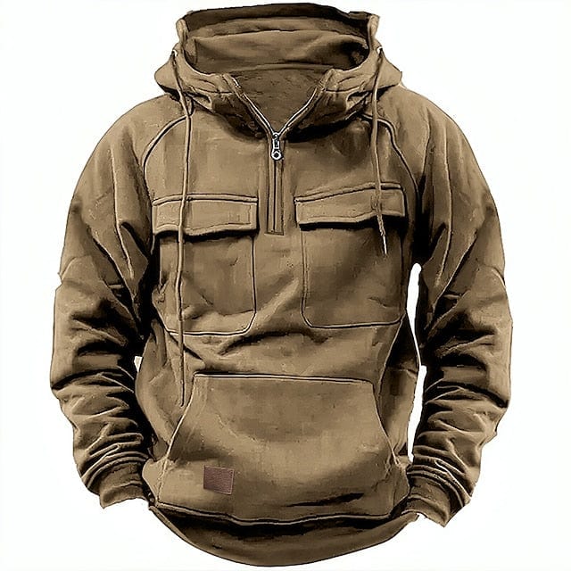 Alvaro Fleece Jacket met Kap en Mengweefsel Fodera