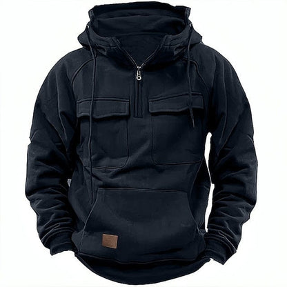 Alvaro Fleece Jacket met Kap en Mengweefsel Fodera