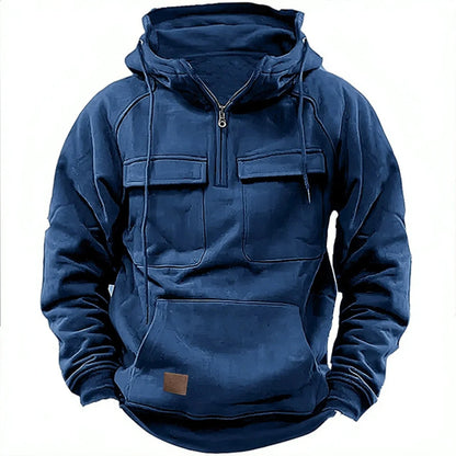 Alvaro Fleece Jacket met Kap en Mengweefsel Fodera