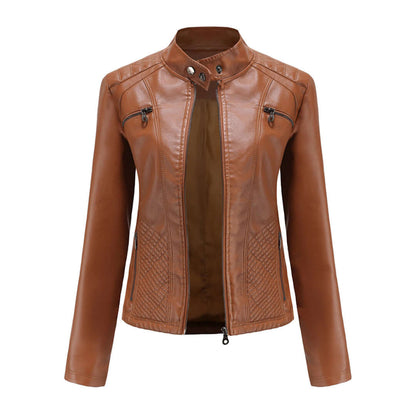 Dames Leren Jas Klassieke Stijl Elegant Design