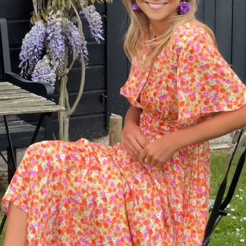 Camille | Lange Jurk Dames met V-hals voor Feestelijke Kleding 3