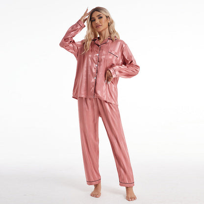 Dames Pyjama Gestreept Zijde Comfortabel Nachthemd