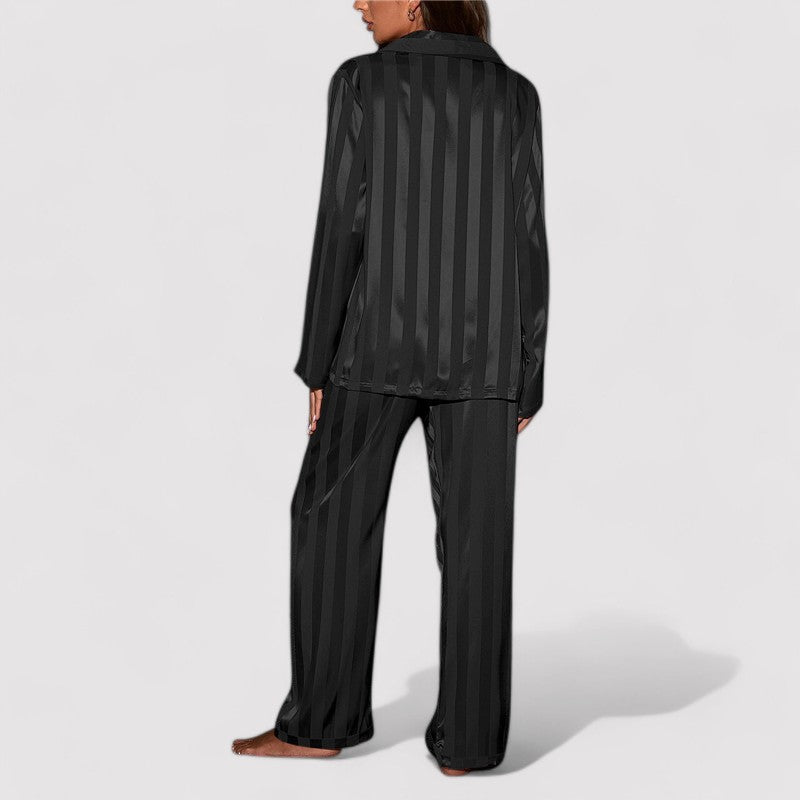 Dames Pyjama Gestreept Zijde Comfortabel Nachthemd