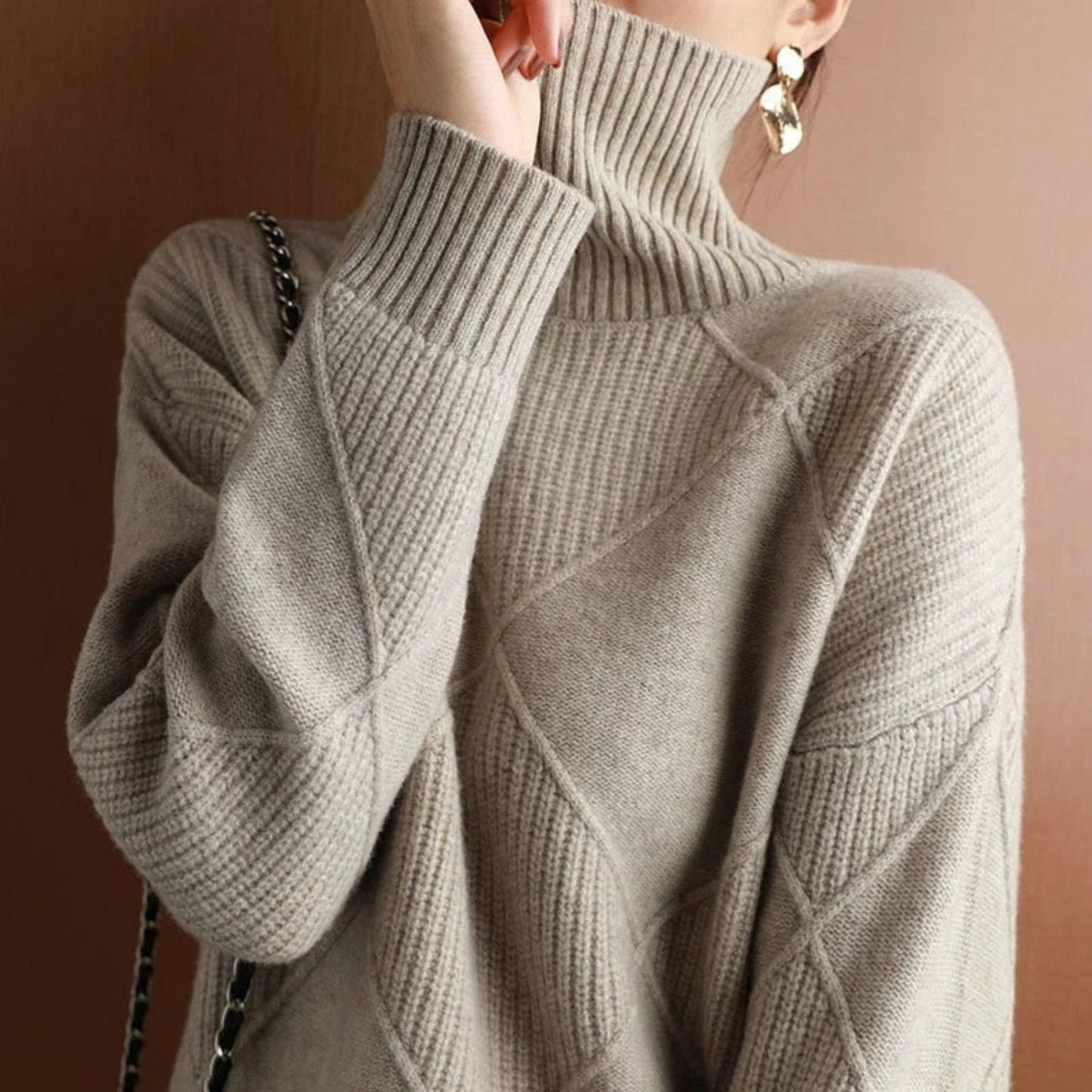 Dames Katoenen Trui Warm en Klassiek voor Herfst en Winter