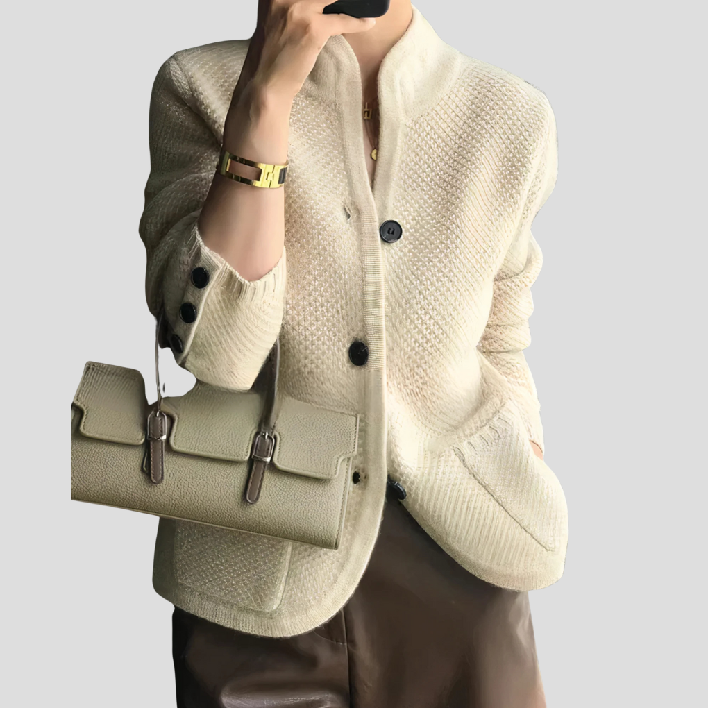 Cassandra | Lange Cashmere Cardigan met V-hals - StudioMarella