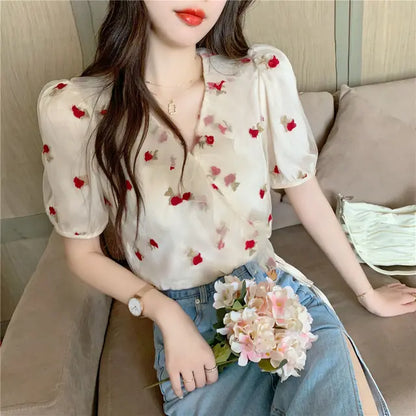 Vrouwelijke Blouses met Vogelprint Zomercollectie - StudioMarella