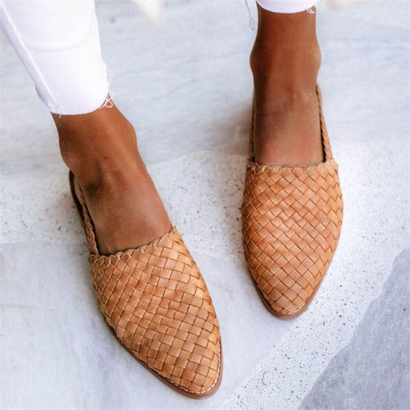 Rode Slingbacks Gevlochten Hakken voor Dames