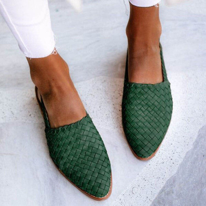 Rode Slingbacks Gevlochten Hakken voor Dames