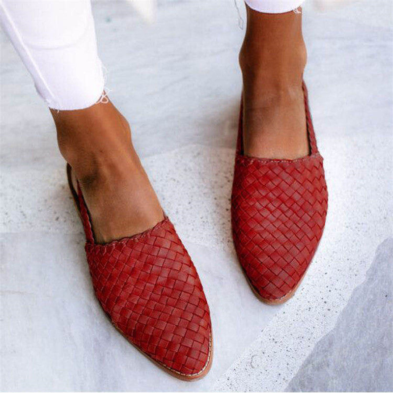 Rode Slingbacks Gevlochten Hakken voor Dames