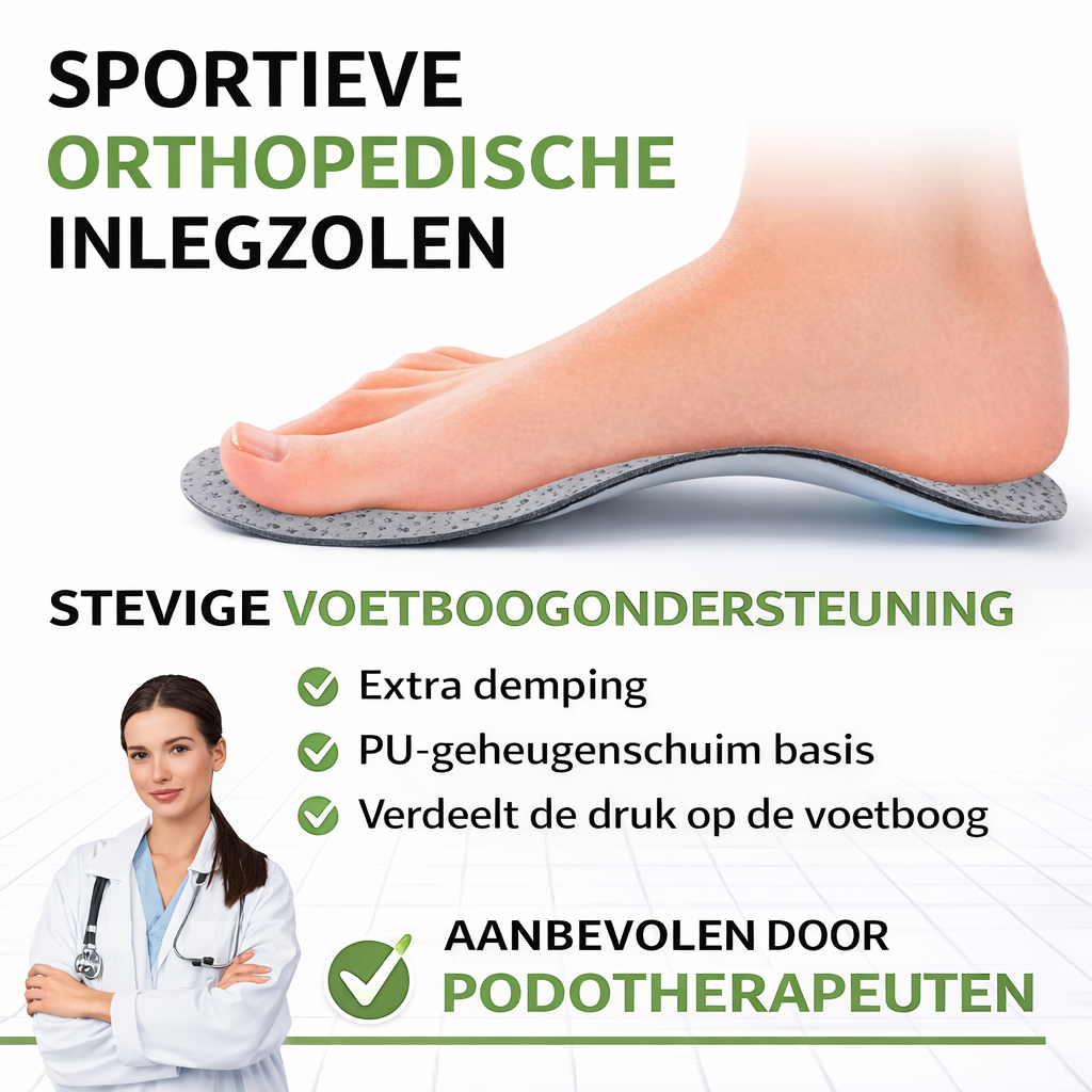 Orthopedische Inlegzolen voor Platvoeten Leer Steunzolen