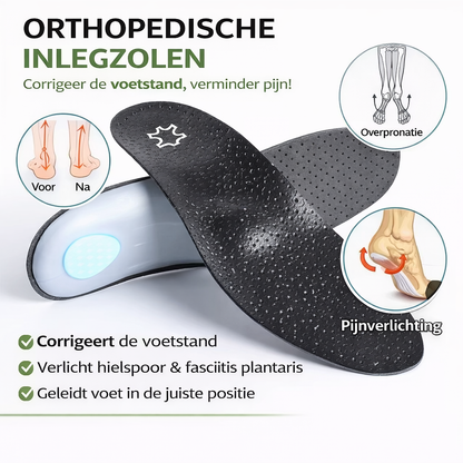 Orthopedische Inlegzolen voor Platvoeten Leer Steunzolen