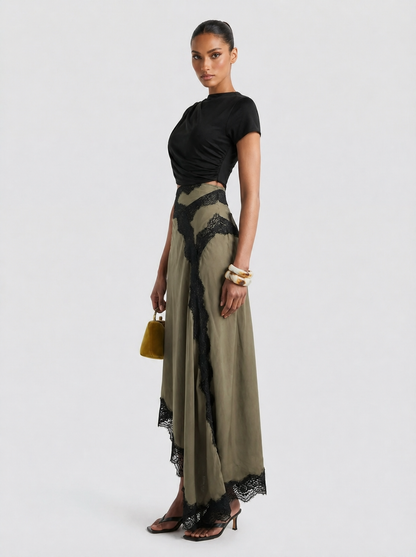 Dames en Maxi Rok Set Kant Elegant