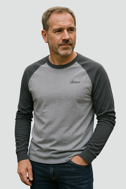 Heren Longsleeve Shirt Sportief Ronde Hals Casual - StudioMarella