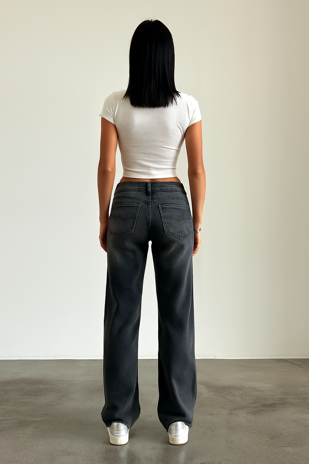 Dames Jeans Straight Leg Lage Taille Trendy Broek
