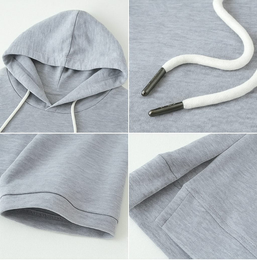 Dames Hoodie Korte Mouw Comfortabele Pasvorm