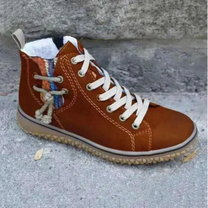 Leren Laarzen Dames Elegante Vintage Stijl Schoenen
