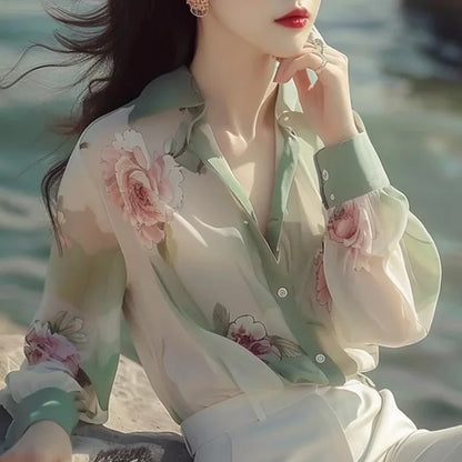Dames Blouses Zomer - Lichte Chiffon Tops Stijlvol en Vrouwelijk - StudioMarella