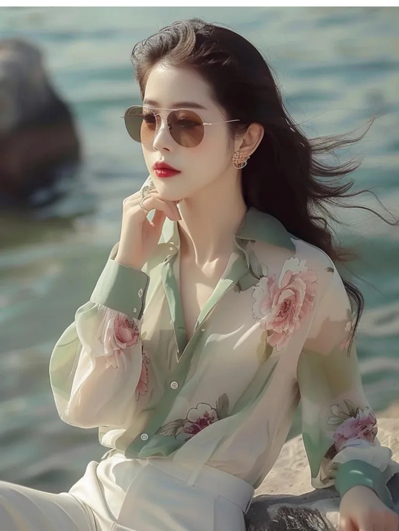 Dames Blouses Zomer - Lichte Chiffon Tops Stijlvol en Vrouwelijk