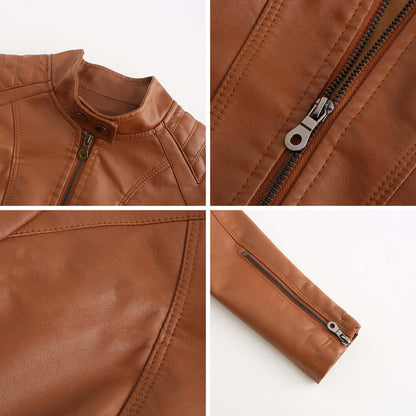 Dames Leren Jas Klassieke Stijl Elegant Design