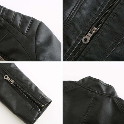 Dames Leren Jas Klassieke Stijl Elegant Design