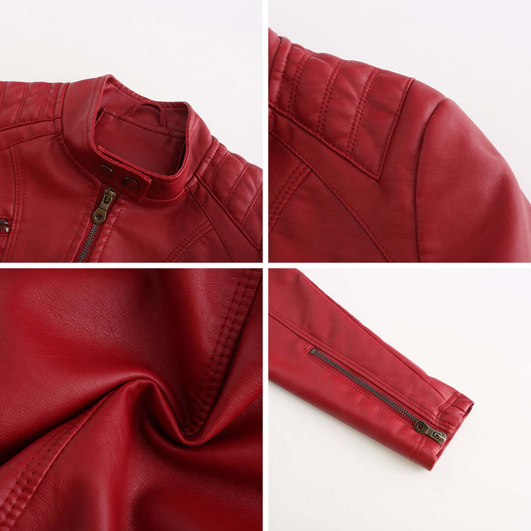Dames Leren Jas Klassieke Stijl Elegant Design