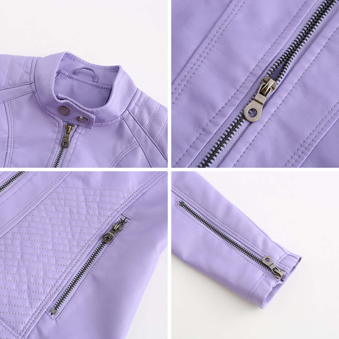 Dames Leren Jas Klassieke Stijl Elegant Design