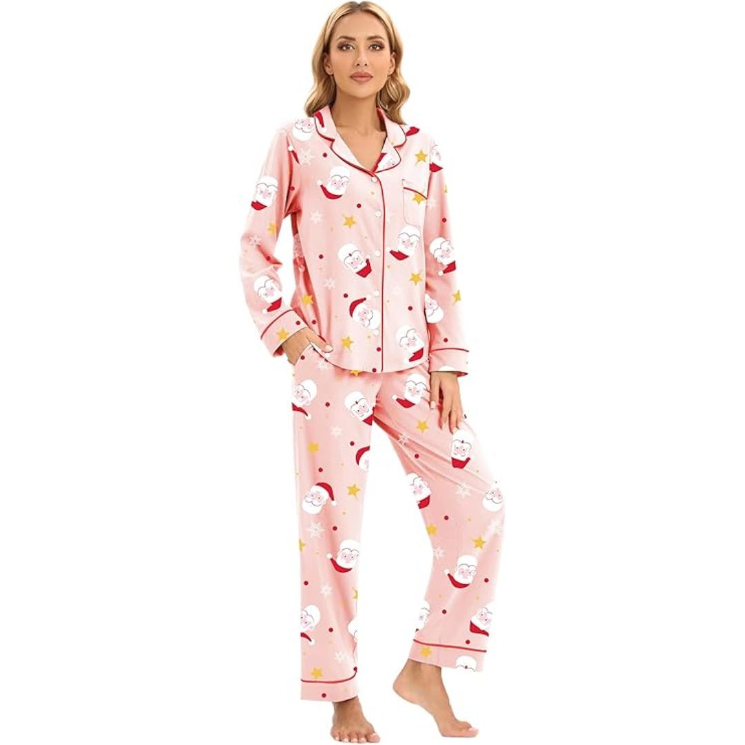 Cora Dames Pyjama | Zachte Katoen, Feestelijk Ontwerp 1