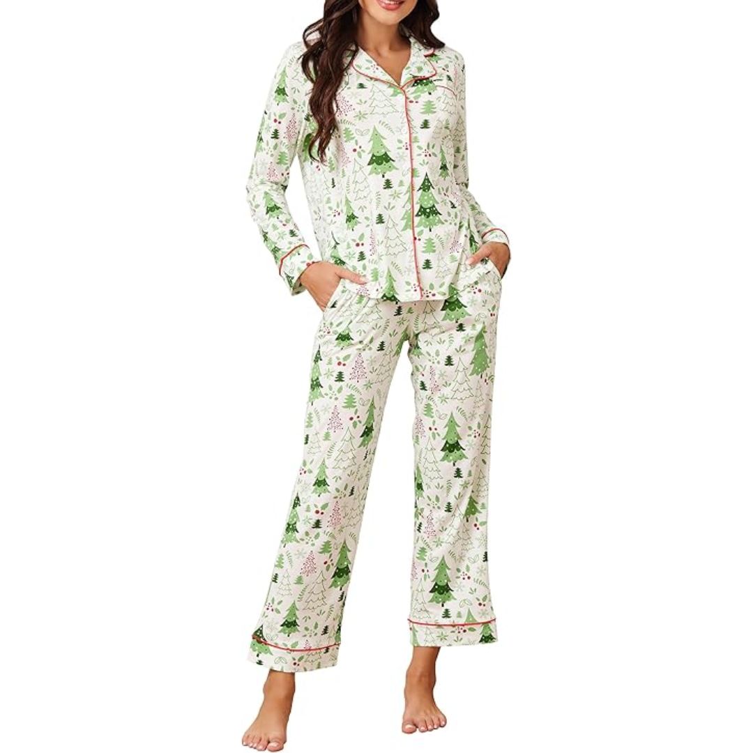 Cora Dames Pyjama | Zachte Katoen, Feestelijk Ontwerp 7