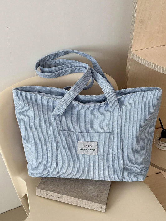 Grote Dames Tote Tas van Zachte Corduroy Stof - StudioMarella