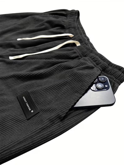 Corduroy broek met losse pasvorm en rechte pijpen